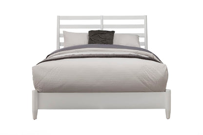 Alpine Furniture - Flynn Retro Queen Bed, w/ Slat Back Headboard, White - 1066-W-21Q veiw 3