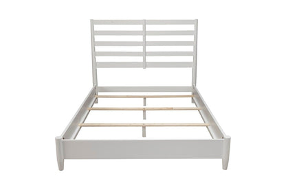 Alpine Furniture - Flynn Retro Queen Bed, w/ Slat Back Headboard, White - 1066-W-21Q veiw 4