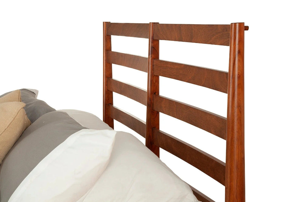 Alpine Furniture - Flynn Retro Queen Bed, w/Slat Back Headboard, Acorn - 1066-21Q view 5