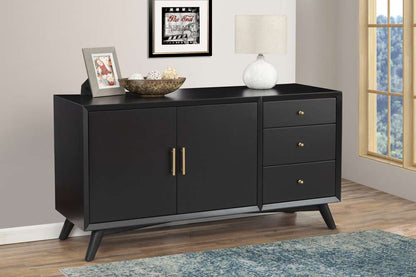 Alpine Furniture - Flynn Sideboard, Black - 966BLK-64 veiw 1