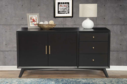 Alpine Furniture - Flynn Sideboard, Black - 966BLK-64 veiw 2