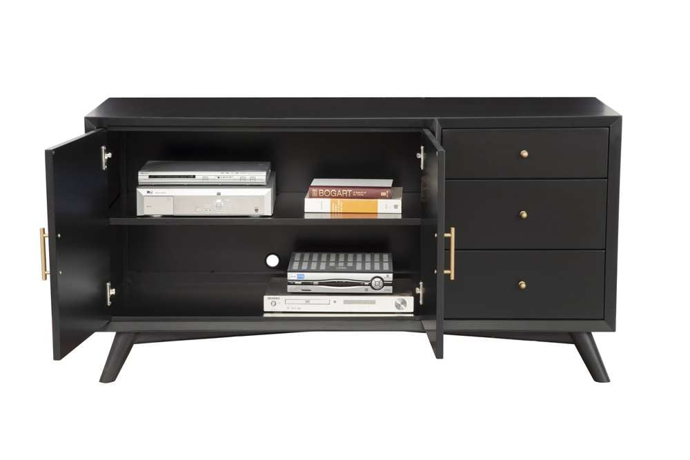 Alpine Furniture - Flynn Sideboard, Black - 966BLK-64 veiw 5