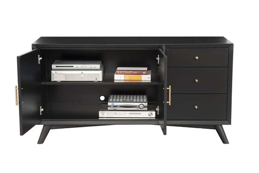 Alpine Furniture - Flynn Sideboard, Black - 966BLK-64 veiw 5