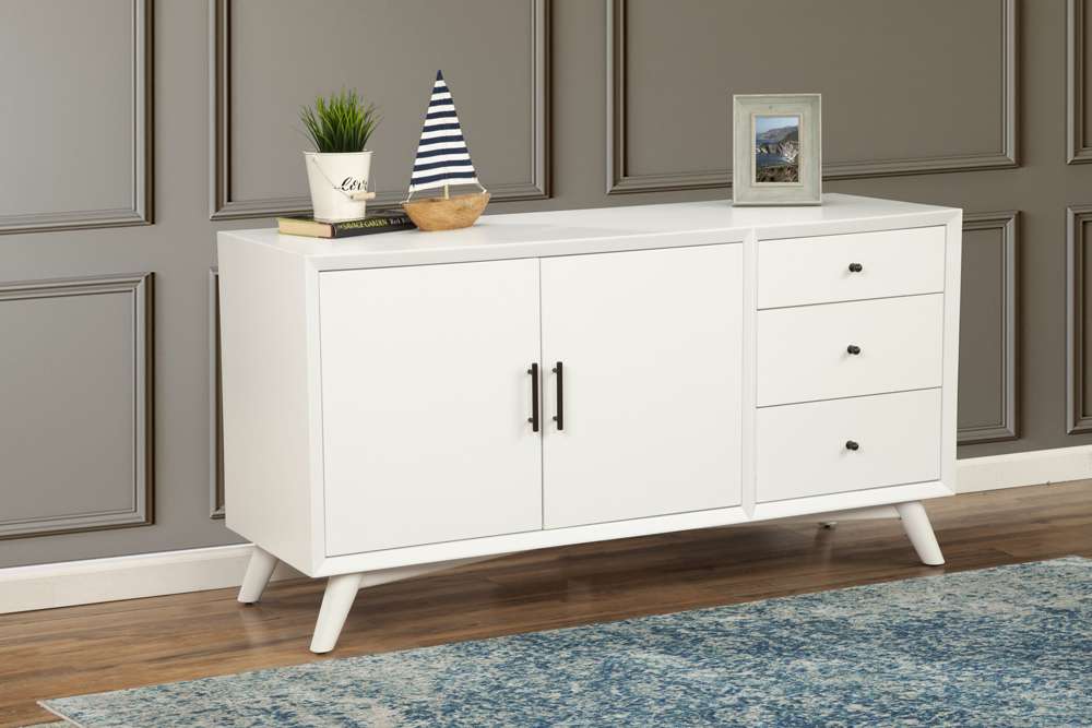 Alpine Furniture - Flynn Sideboard, White - 966-W-64 veiw 2