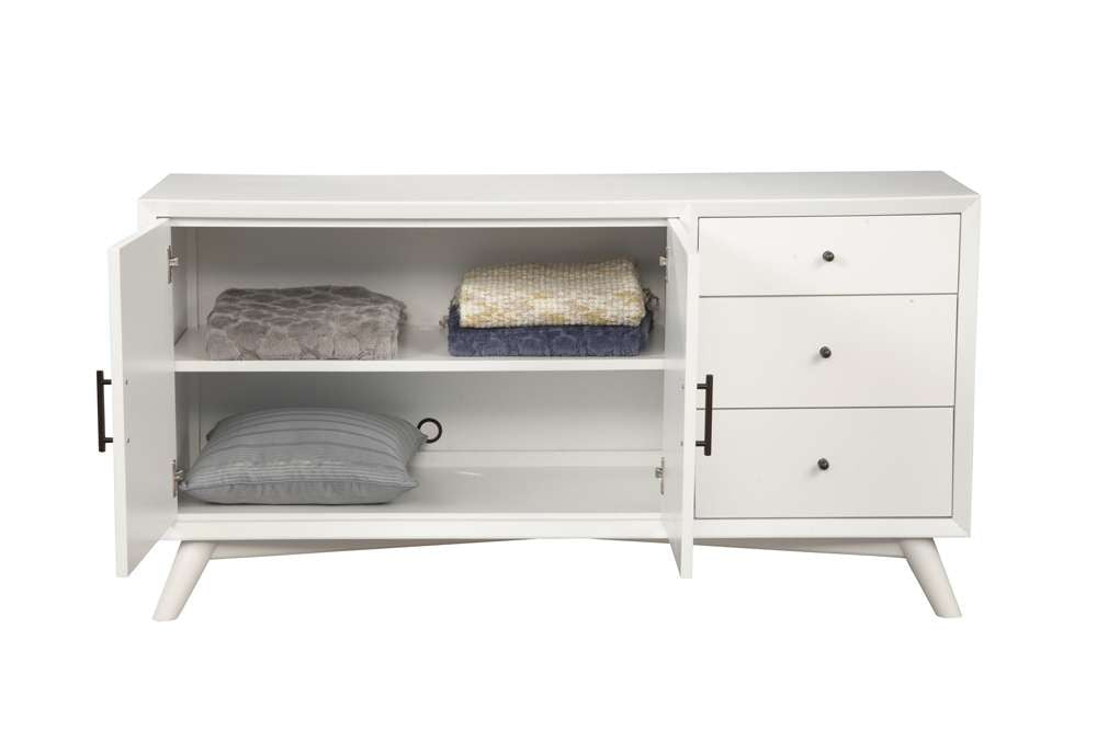 Alpine Furniture - Flynn Sideboard, White - 966-W-64 veiw 4