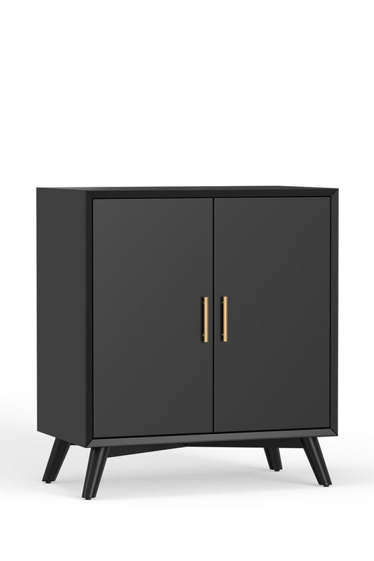 Alpine Furniture - Flynn Small Bar Cabinet, Black - 966BLK-17 veiw 1