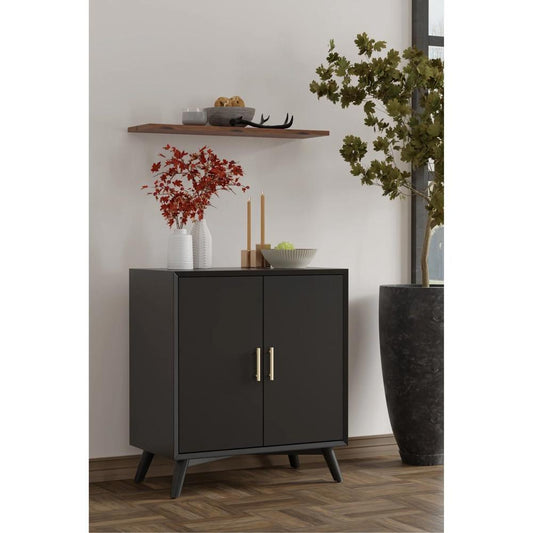 Alpine Furniture - Flynn Small Bar Cabinet, Black - 966BLK-17 veiw 2