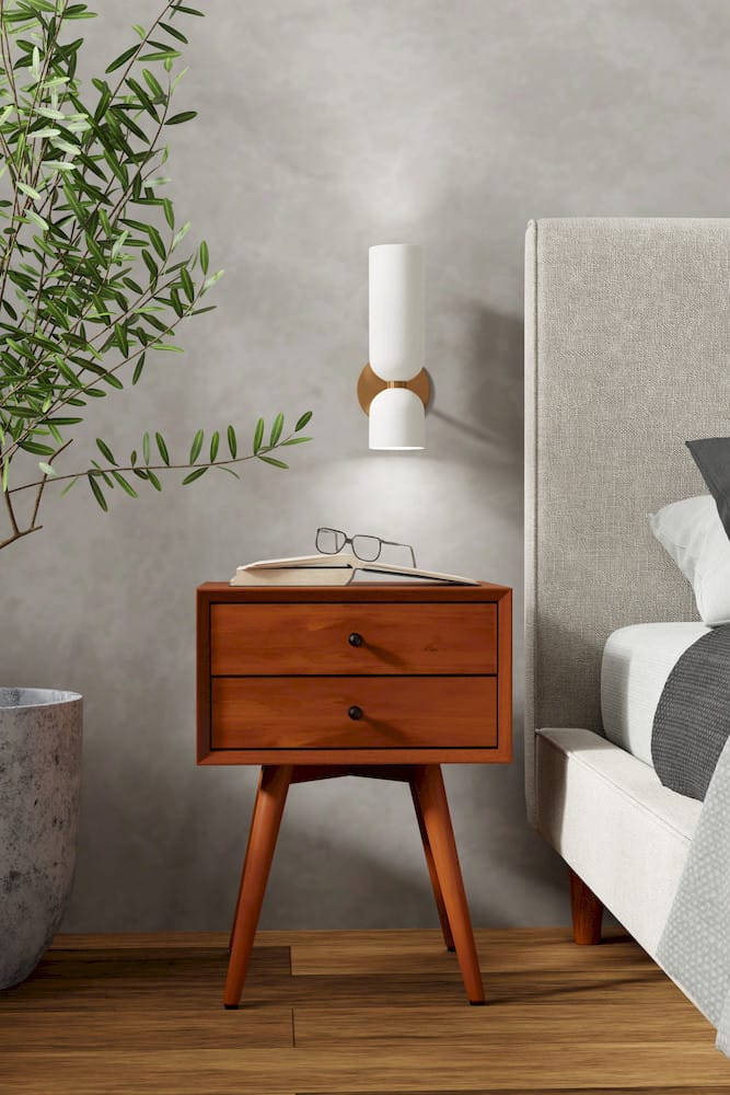 Alpine Furniture - Flynn Small Nightstand, Acorn - 966-32 view 4