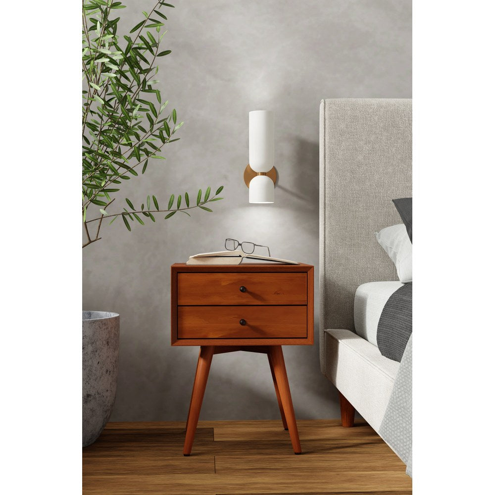Alpine Furniture - Flynn Small Nightstand, Acorn - 966-32 view 6