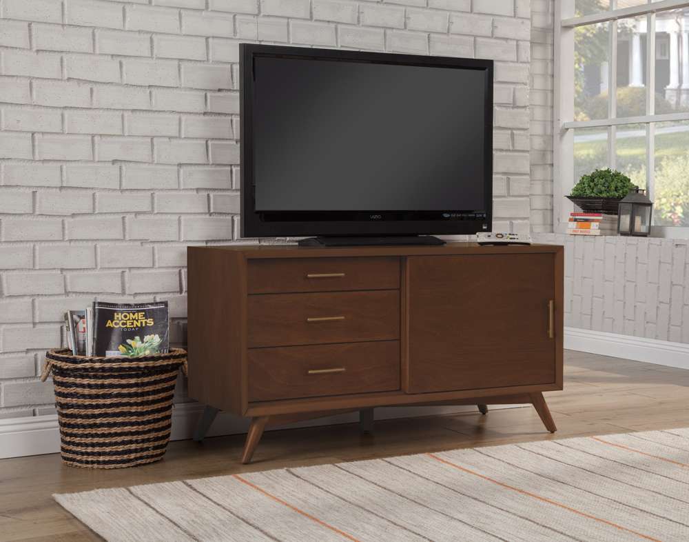 Alpine Furniture - Flynn Small TV Console, Walnut - 966WAL-15 veiw 1