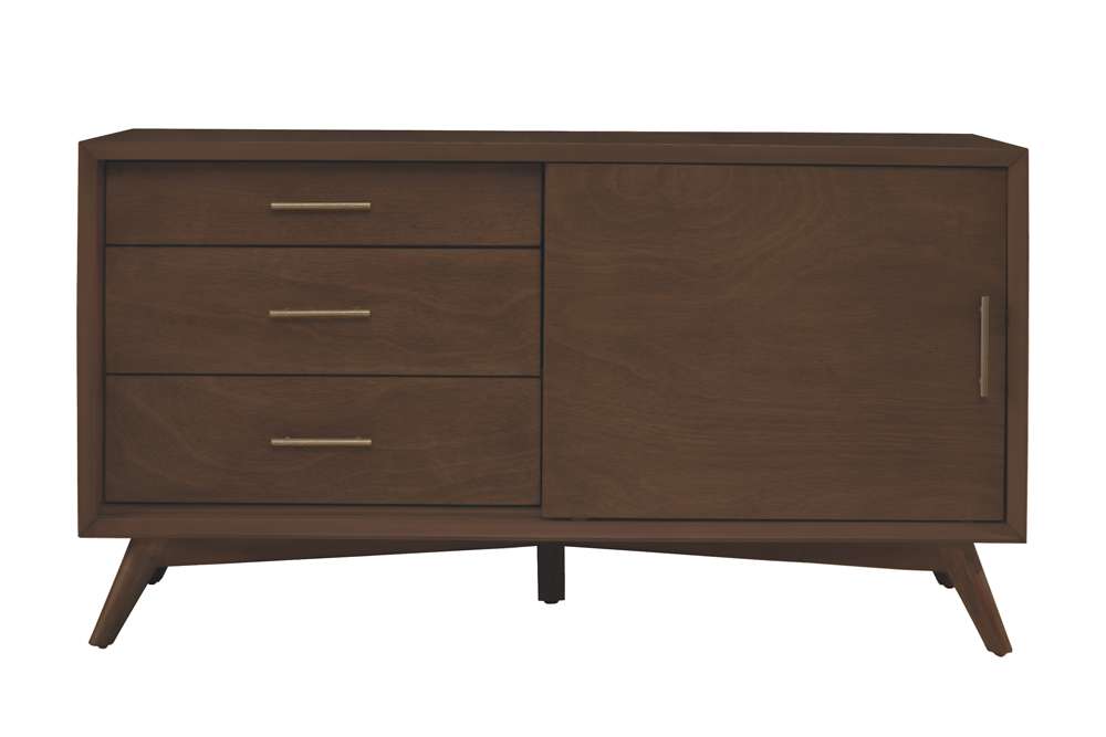 Alpine Furniture - Flynn Small TV Console, Walnut - 966WAL-15 veiw 3