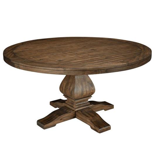 Alpine Furniture - Kensington 60in Round Solid Pine Dining Table, Walnut - 2668WAL-25 veiw 1
