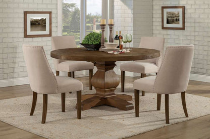 Alpine Furniture - Kensington 60in Round Solid Pine Dining Table, Walnut - 2668WAL-25 veiw 2