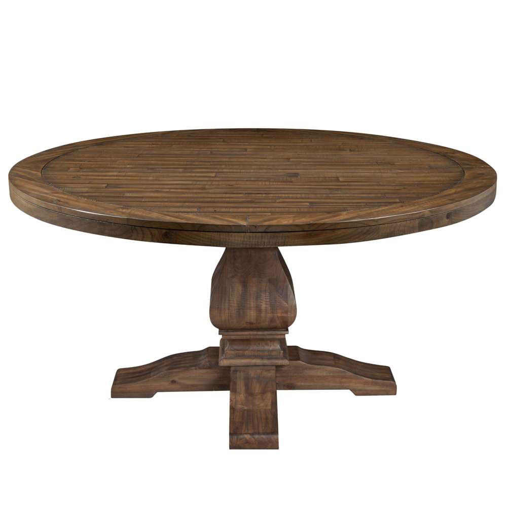 Alpine Furniture - Kensington 60in Round Solid Pine Dining Table, Walnut - 2668WAL-25 veiw 3