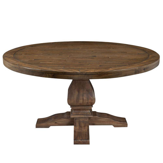 Alpine Furniture - Kensington 60in Round Solid Pine Dining Table, Walnut - 2668WAL-25 veiw 3