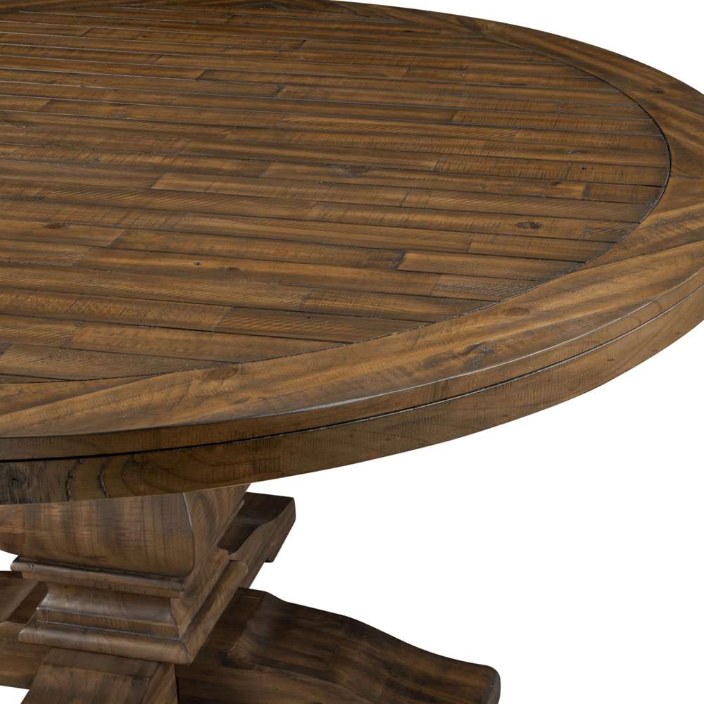 Alpine Furniture - Kensington 60in Round Solid Pine Dining Table, Walnut - 2668WAL-25 veiw 4