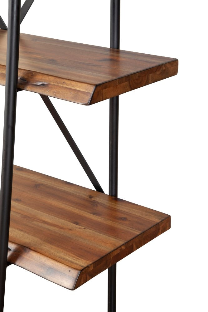 Alpine Furniture - Live Edge 4 Shelf Bookshelf, Light Walnut - 1968-69 veiw 4