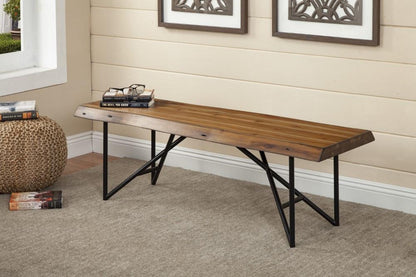 Alpine Furniture - Live Edge Bench, Light Walnut - 1968-33 veiw 3