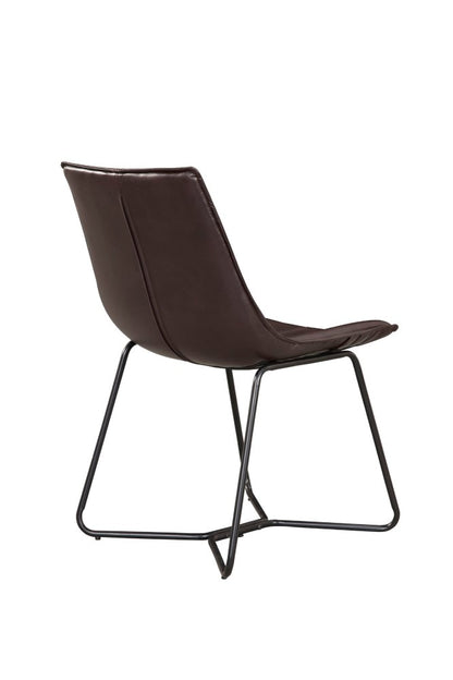 Alpine Furniture - Live Edge Bonded Leather Side Chairs, Dark Brown (Set of 2) - 1968-03 veiw 2