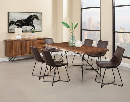 Alpine Furniture - Live Edge Solid Wood Dining Table, Light Walnut - 1968-01 veiw 2