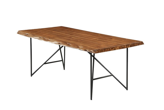 Alpine Furniture - Live Edge Solid Wood Dining Table, Light Walnut - 1968-01 veiw 4