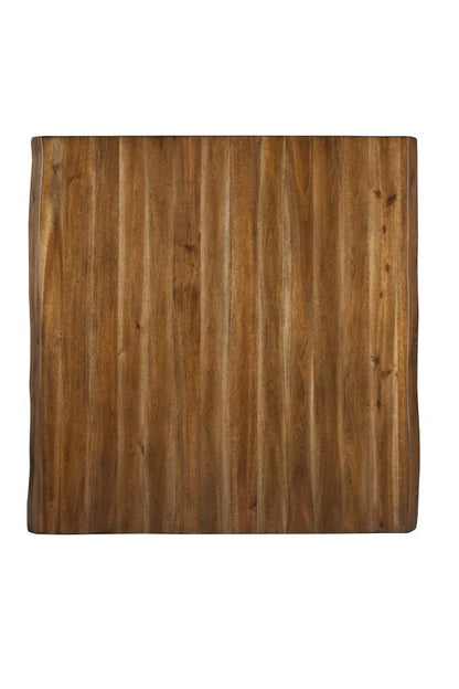 Alpine Furniture - Live Edge Solid Wood Pub Table w/Metal Legs, Light Walnut - 1968-48 veiw 2