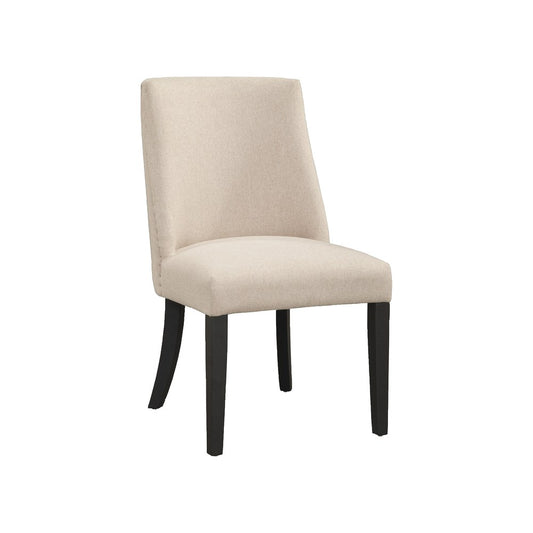 Alpine Furniture - Live Edge Upholstered Parson Chairs, Cream/Black (Set of 2) - 1968-02 view 1