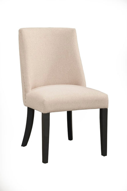 Alpine Furniture - Live Edge Upholstered Parson Chairs, Cream/Black (Set of 2) - 1968-02 veiw 1