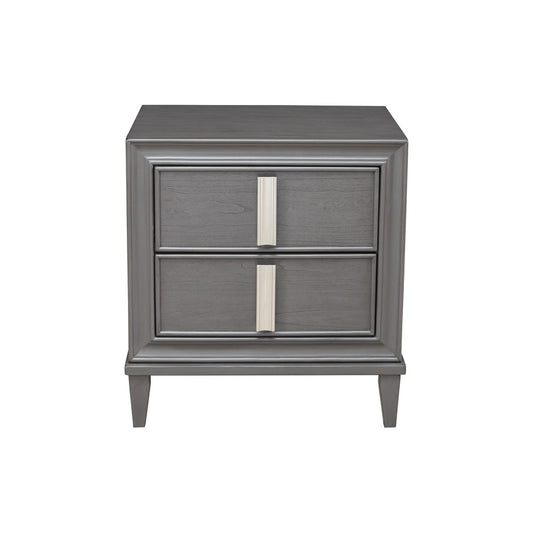 Alpine Furniture - Lorraine 2 Drawer Nightstand, Dark Grey - 8171-02 view 1