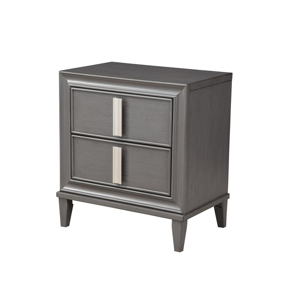 Alpine Furniture - Lorraine 2 Drawer Nightstand, Dark Grey - 8171-02 view 2