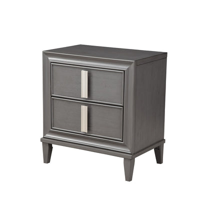 Alpine Furniture - Lorraine 2 Drawer Nightstand, Dark Grey - 8171-02 view 2
