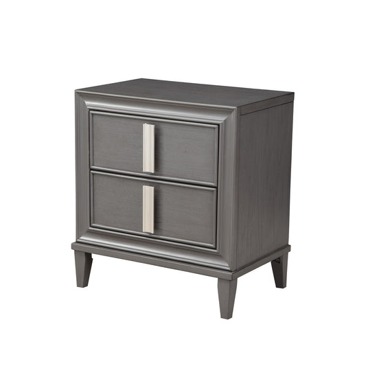 Alpine Furniture - Lorraine 2 Drawer Nightstand, Dark Grey - 8171-02 view 2