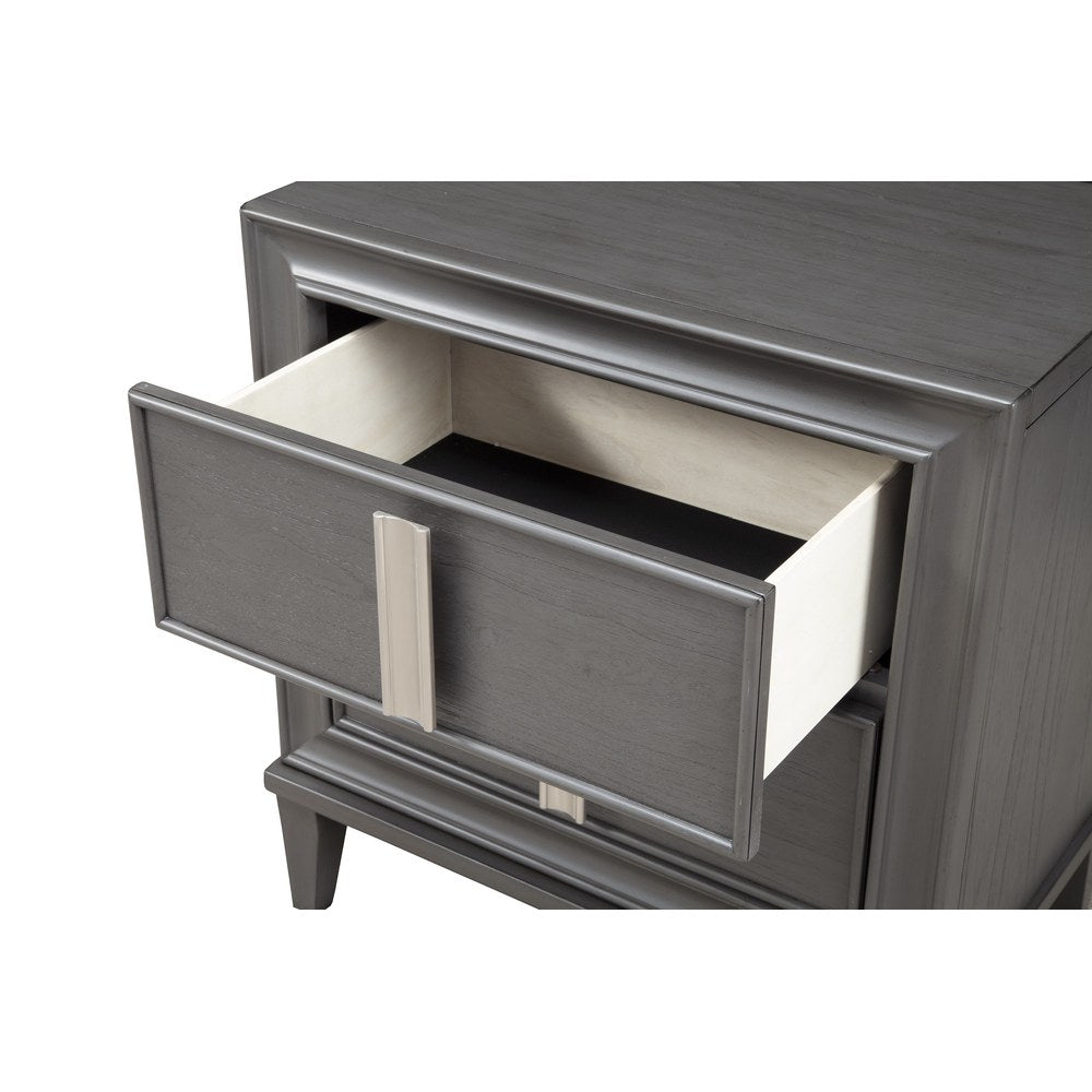 Alpine Furniture - Lorraine 2 Drawer Nightstand, Dark Grey - 8171-02 view 3