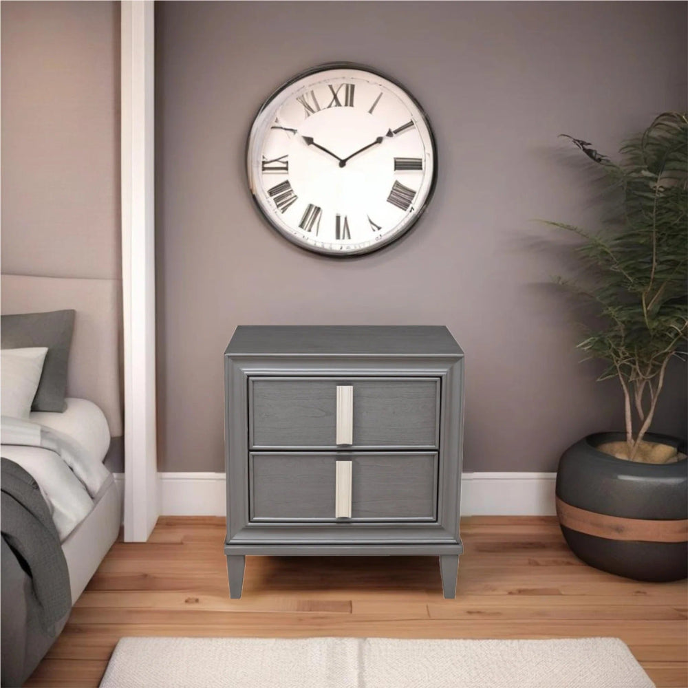 Alpine Furniture - Lorraine 2 Drawer Nightstand, Dark Grey - 8171-02 view 5