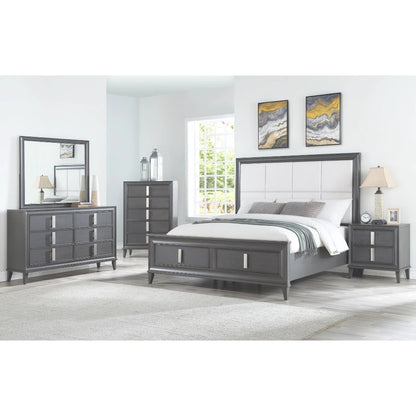 Alpine Furniture - Lorraine 2 Drawer Nightstand, Dark Grey - 8171-02 view 6