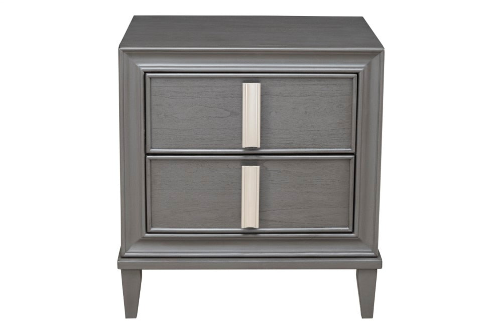 Alpine Furniture - Lorraine 2 Drawer Nightstand, Dark Grey - 8171-02 veiw 3
