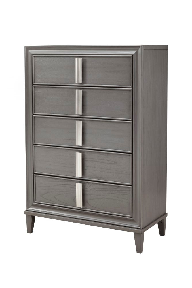 Alpine Furniture - Lorraine 5 Drawer Chest, Dark Grey - 8171-05 veiw 1
