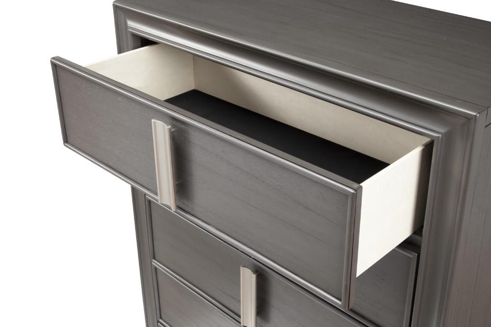 Alpine Furniture - Lorraine 5 Drawer Chest, Dark Grey - 8171-05 veiw 2