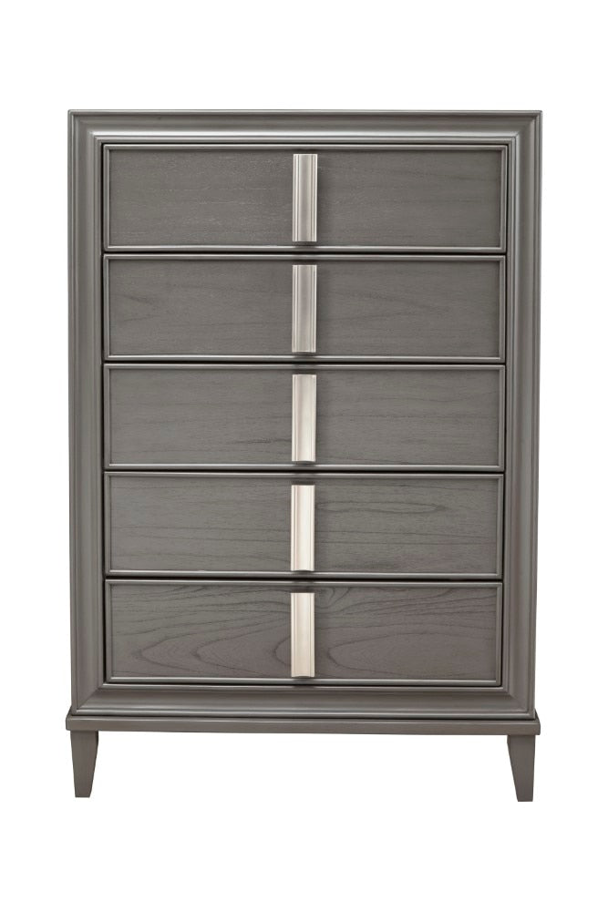 Alpine Furniture - Lorraine 5 Drawer Chest, Dark Grey - 8171-05 veiw 3