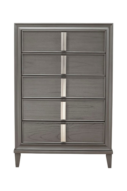 Alpine Furniture - Lorraine 5 Drawer Chest, Dark Grey - 8171-05 veiw 3