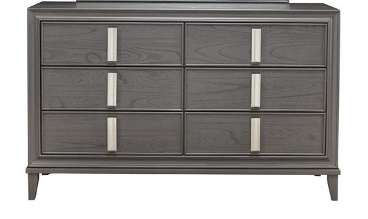 Alpine Furniture - Lorraine 6 Drawer Dresser, Dark Grey - 8171-03 veiw 1