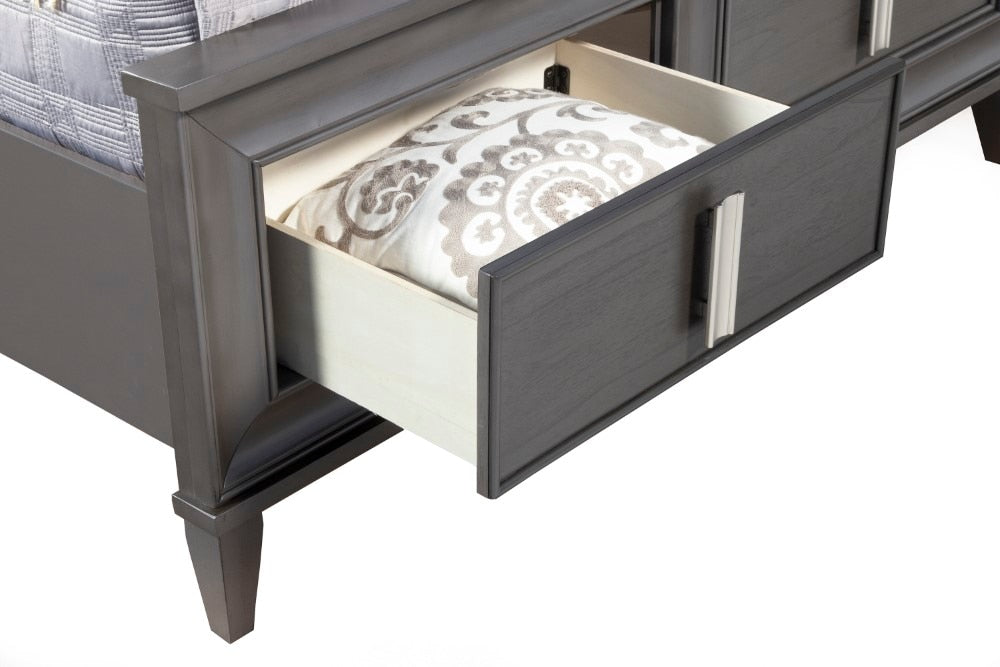 Alpine Furniture - Lorraine California King Storage Footboard Platform Bed, Dark Grey - 8171-07CK veiw 5
