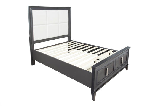 Alpine Furniture - Lorraine Standard King Storage Footboard Platform Bed, Dark Grey - 8171-07EK veiw 4