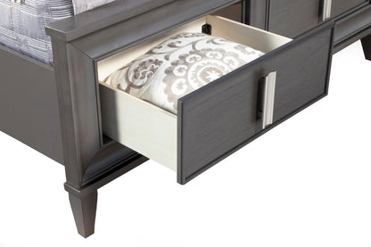 Alpine Furniture - Lorraine Standard King Storage Footboard Platform Bed, Dark Grey - 8171-07EK veiw 5