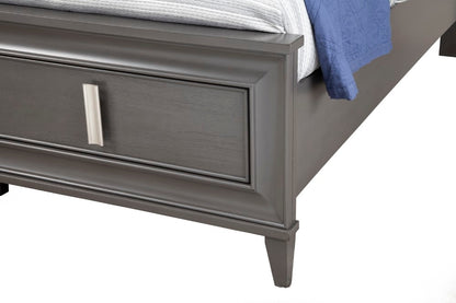 Alpine Furniture - Lorraine Standard King Storage Footboard Platform Bed, Dark Grey - 8171-07EK veiw 7