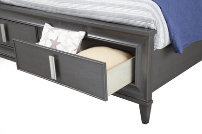 Alpine Furniture - Lorraine Standard King Storage Footboard Platform Bed, Dark Grey - 8171-07EK veiw 8
