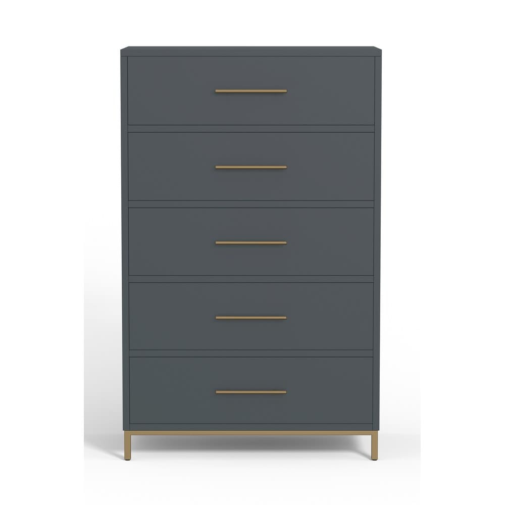 Alpine Furniture - Madelyn Five Drawer Chest, Slate Gray - 2010G-05 view 2