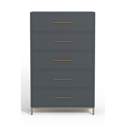 Alpine Furniture - Madelyn Five Drawer Chest, Slate Gray - 2010G-05 view 2