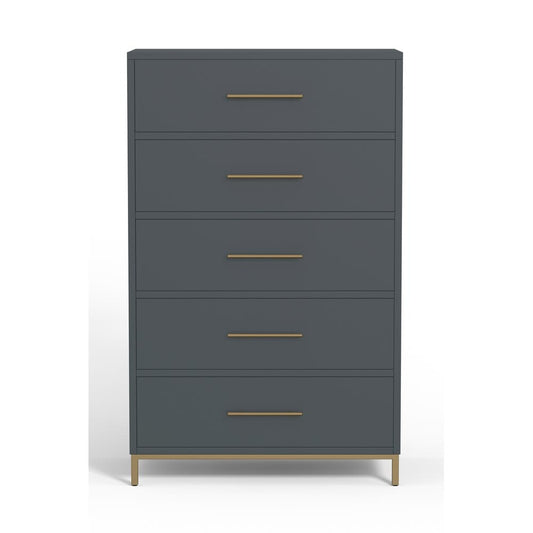 Alpine Furniture - Madelyn Five Drawer Chest, Slate Gray - 2010G-05 view 2