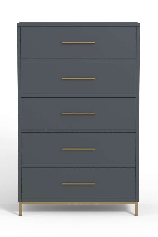 Alpine Furniture - Madelyn Five Drawer Chest, Slate Gray - 2010G-05 veiw 2